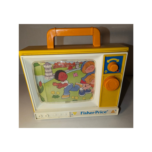 Vintage Fisher Price Music Box TV #2204 London Bridges Row Your Boat Works - Picture 1 of 12
